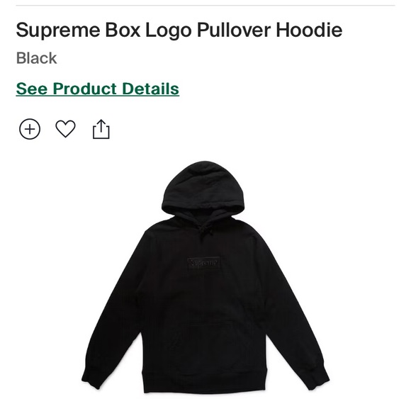 Supreme Box Logo Sweatshirt Black on Black - Picture 2 of 5